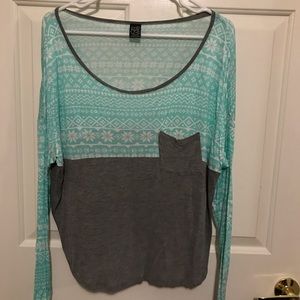 Teal and Grey Holiday Shirt